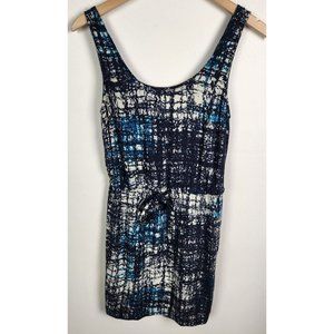 Miami Chica Women's Sz. S Blue & Teal Drawstring Tank Dress